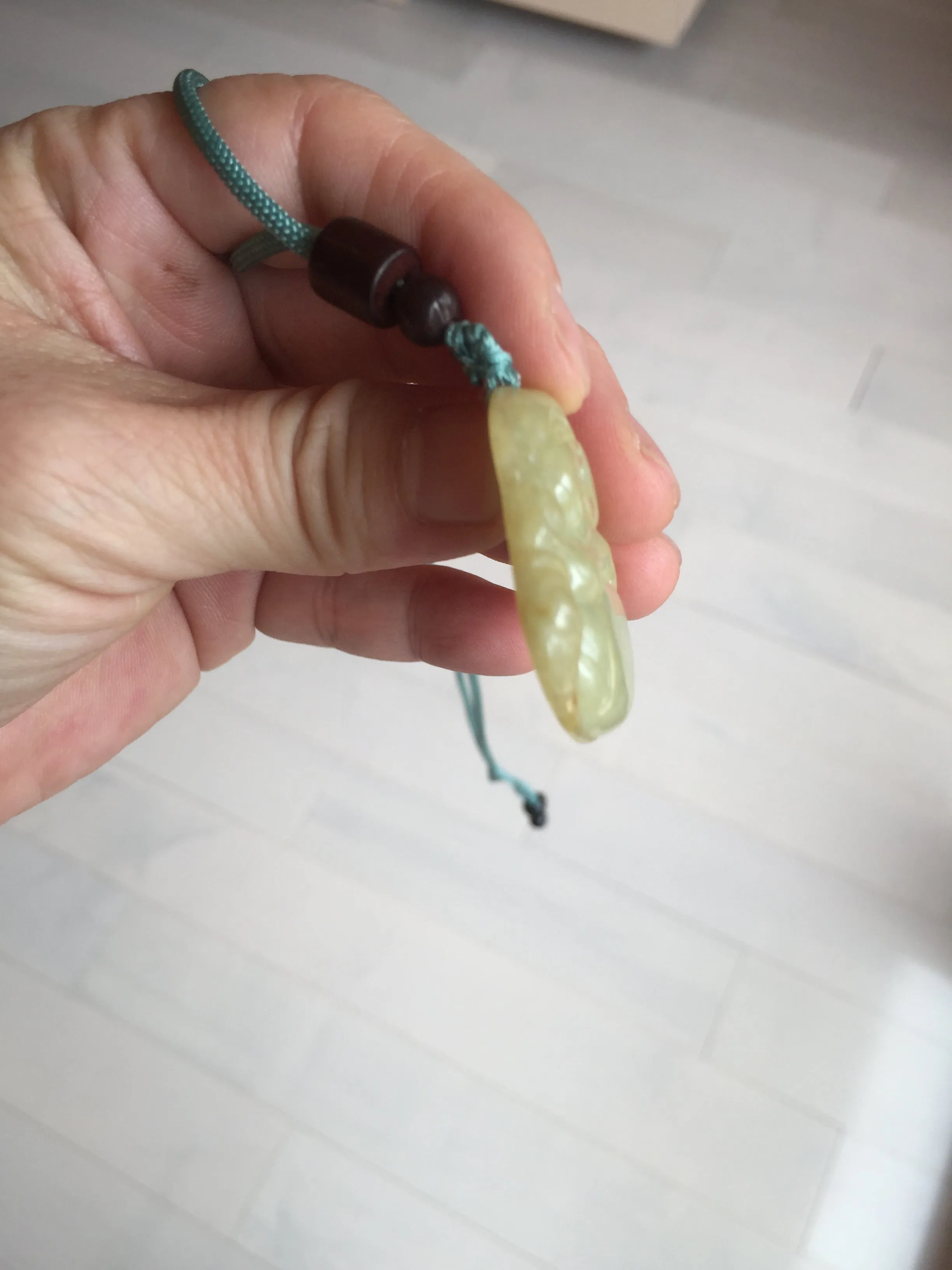 100% Natural type A yellow green happy buddha jadeite Jade pendant AX159