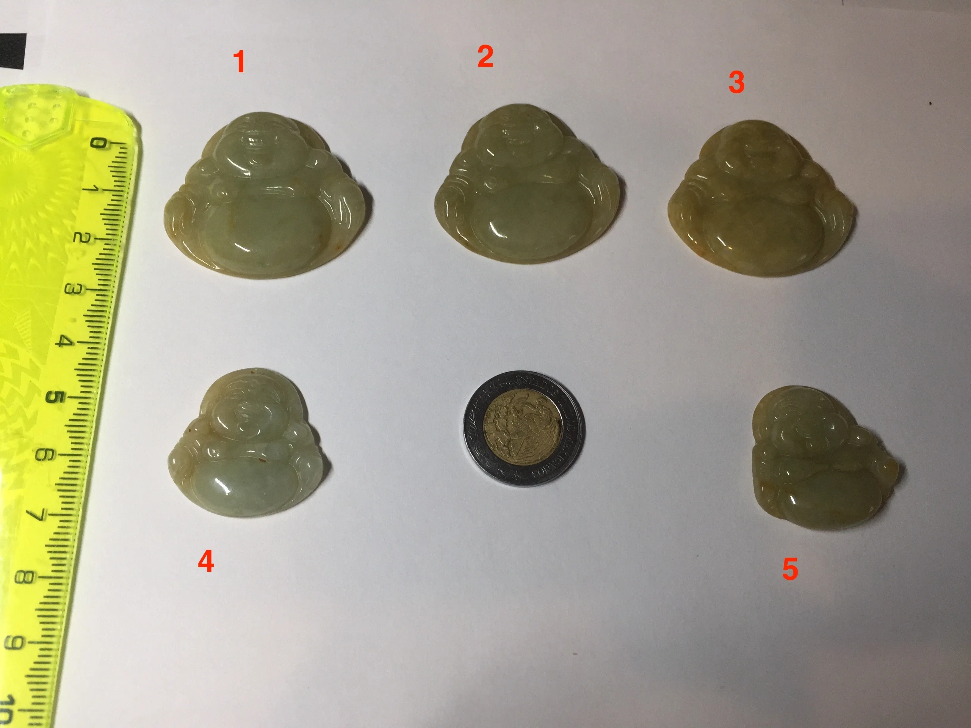 100% Natural type A yellow green happy buddha jadeite Jade pendant AX159