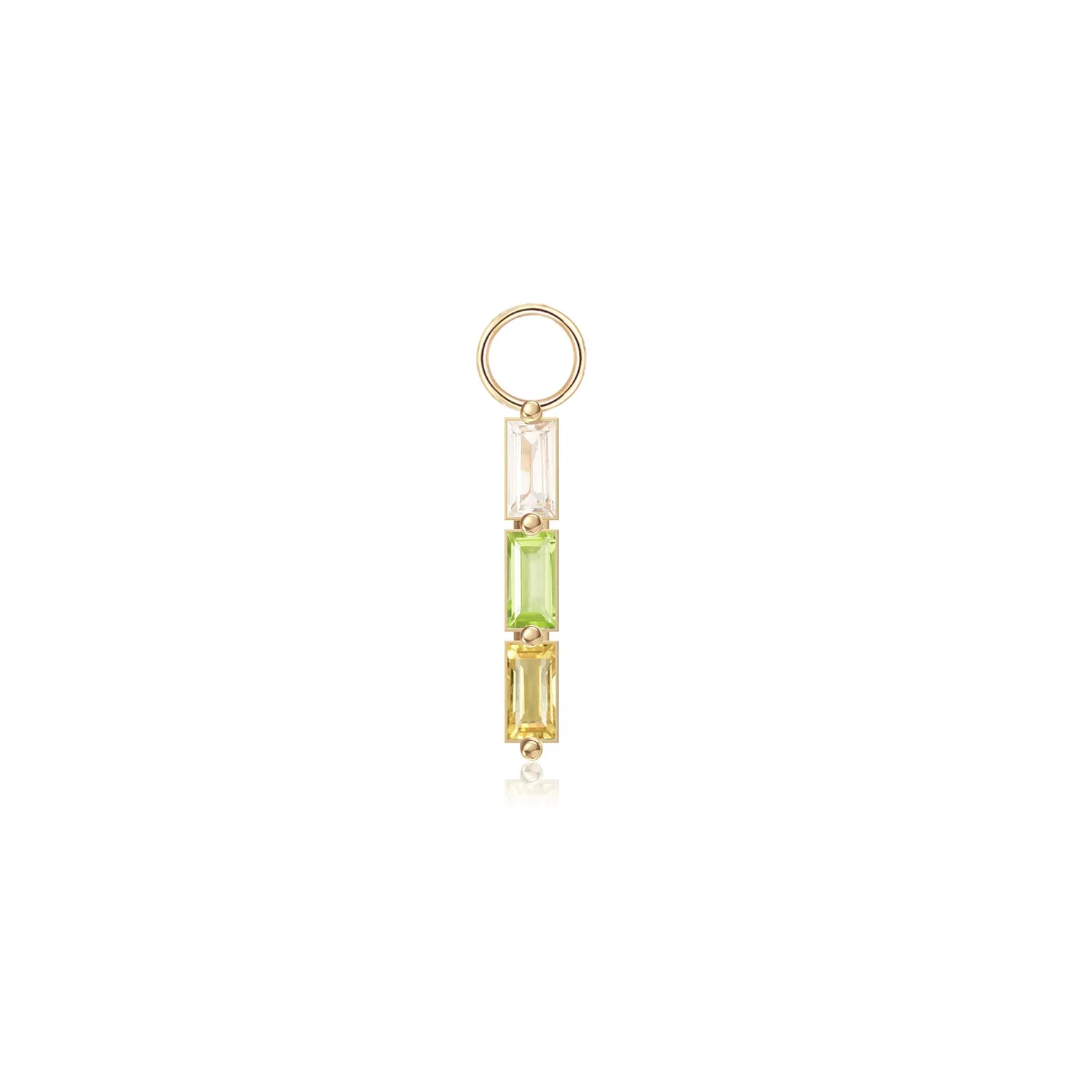 14K Three Stone Hoop Charm