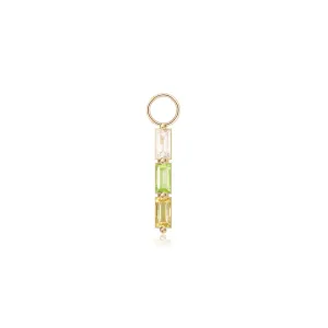 14K Three Stone Hoop Charm