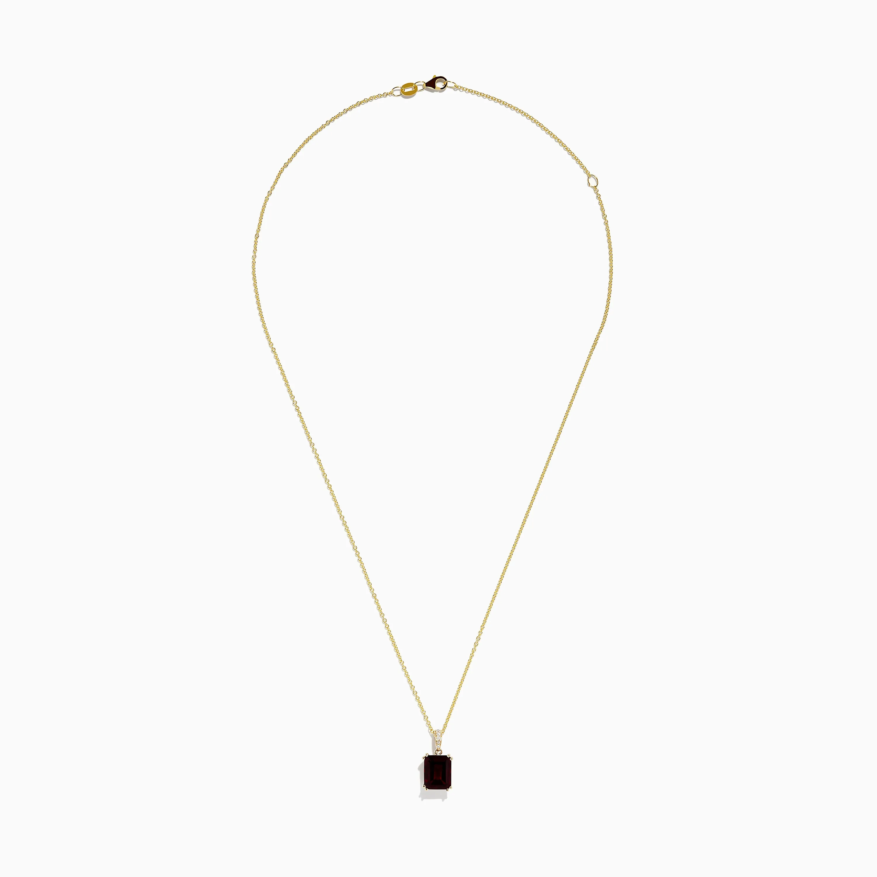 14K Yellow Gold Diamond and Garnet Pendant