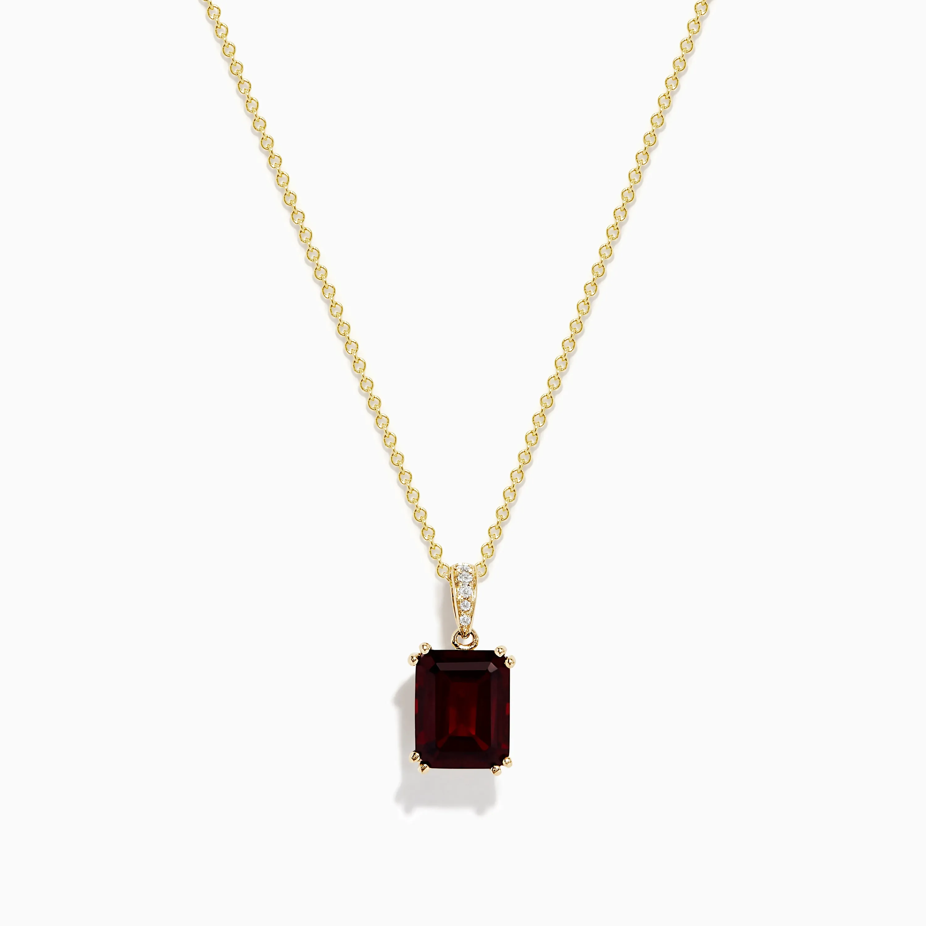 14K Yellow Gold Diamond and Garnet Pendant