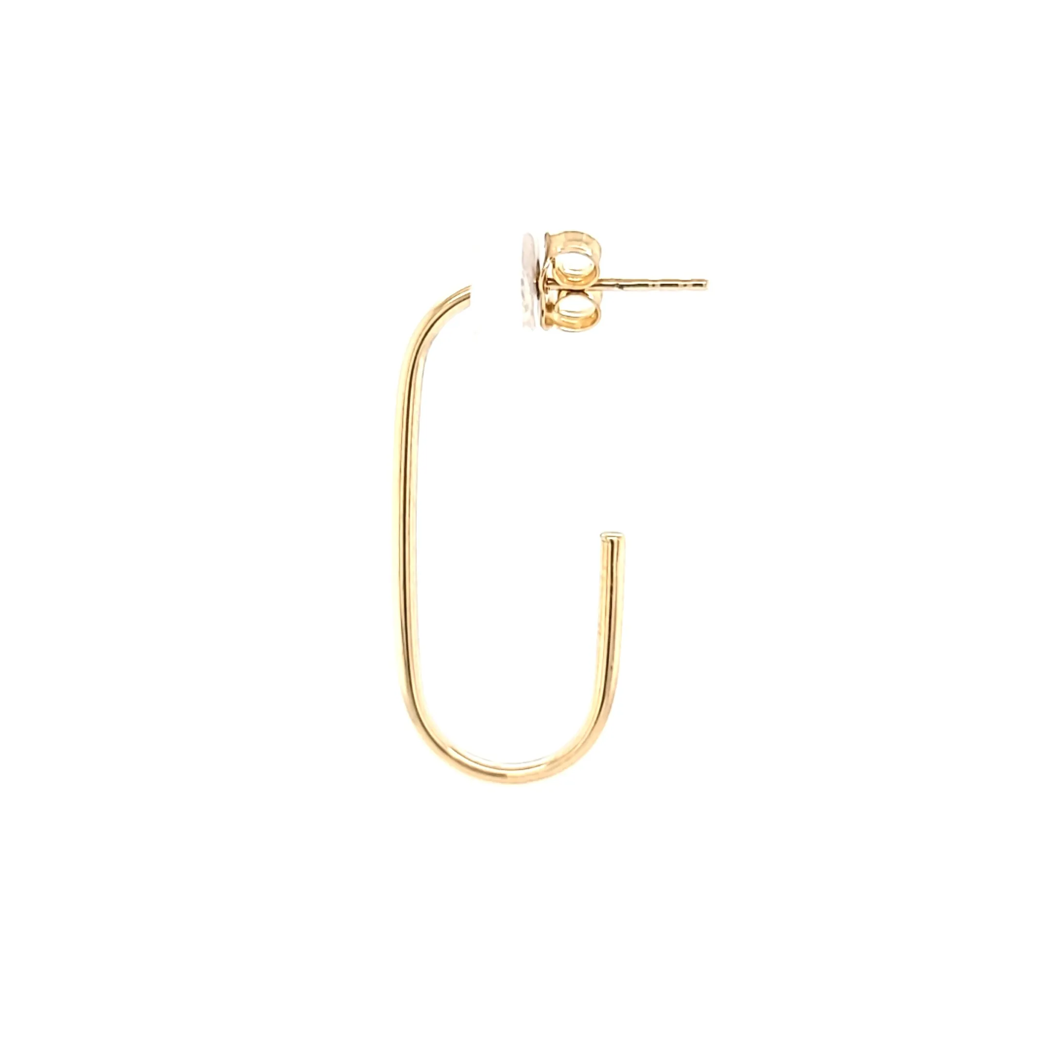14k Yellow Gold Open Oval Hoop Earrings (I6911)