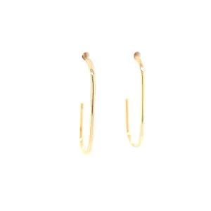 14k Yellow Gold Open Oval Hoop Earrings (I6911)