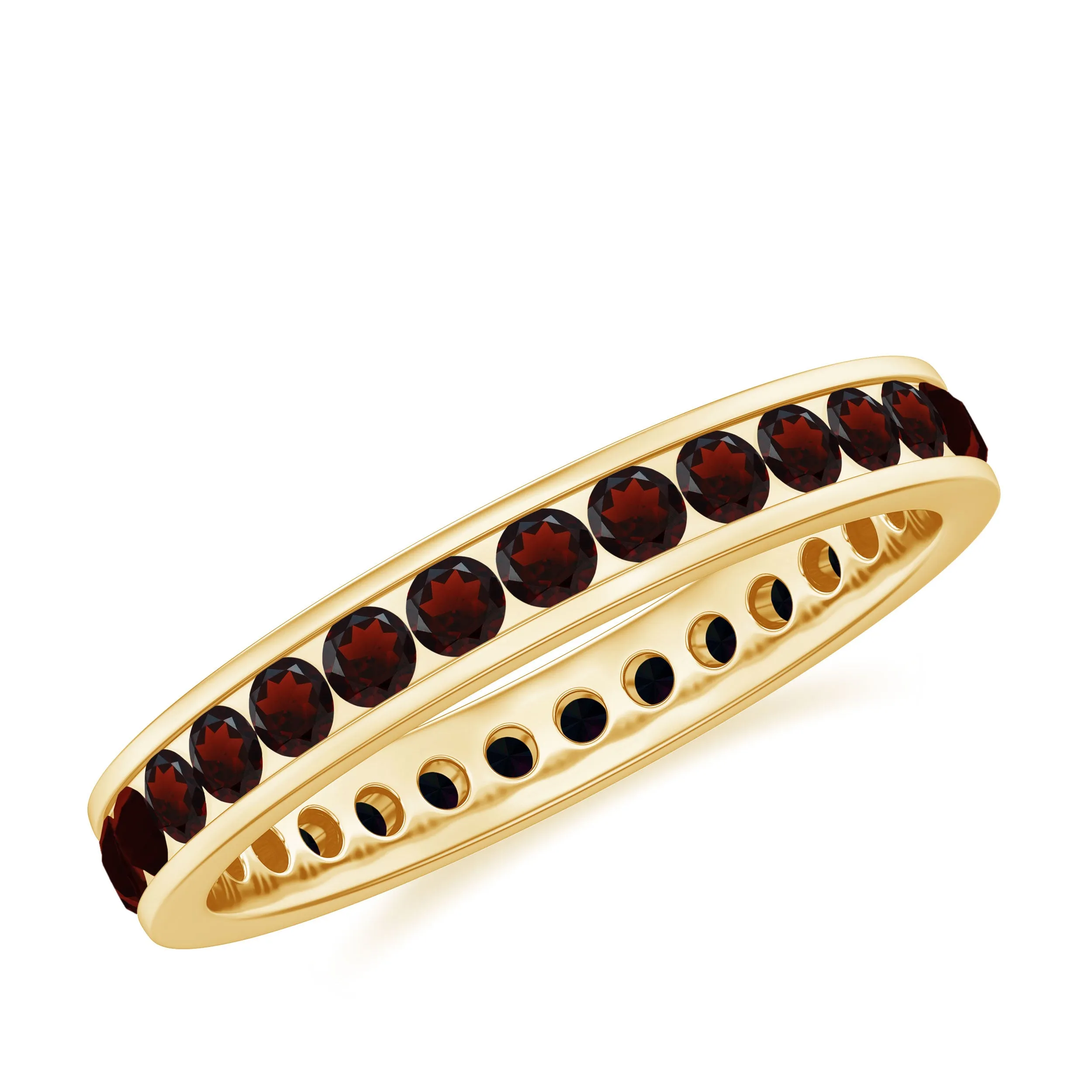 1.50 Ct Channel Set Round Garnet Eternity Band Ring in Gold