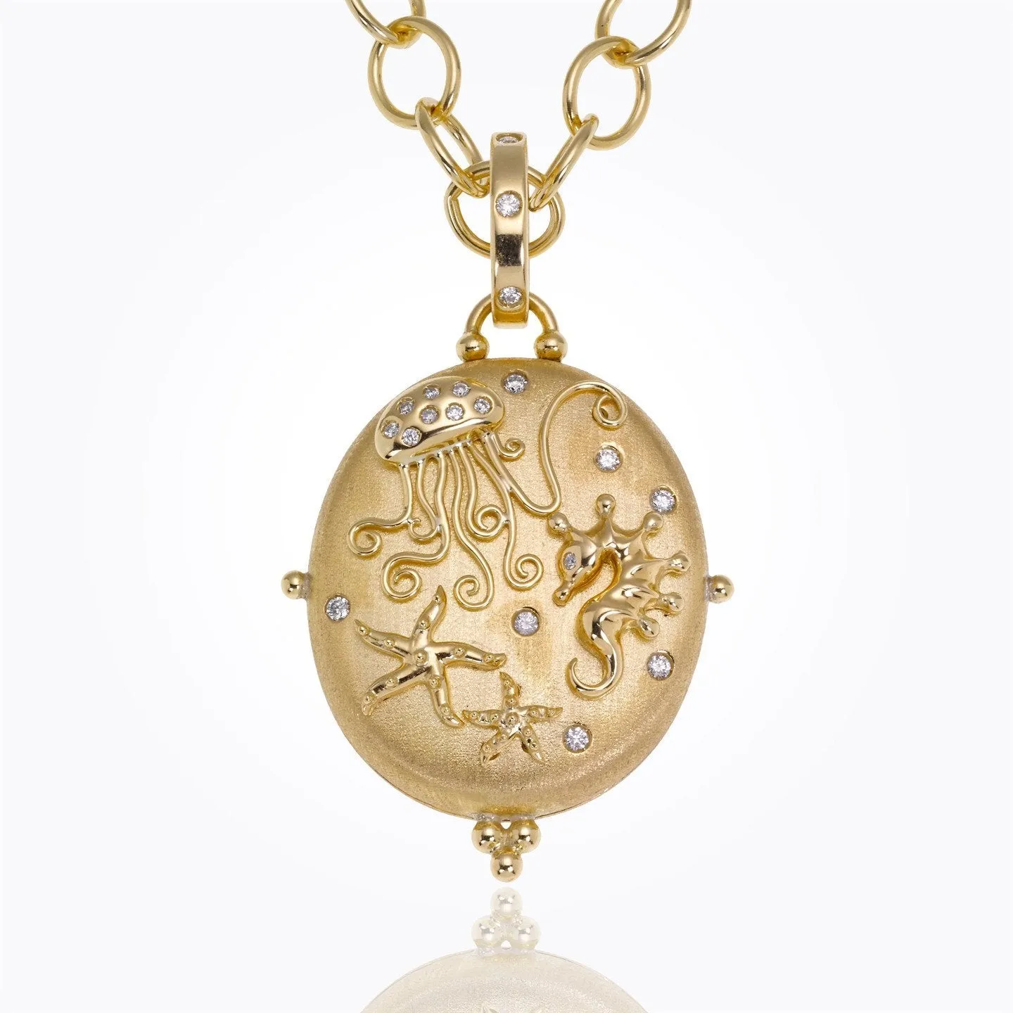18K Mermaid Locket with diamond