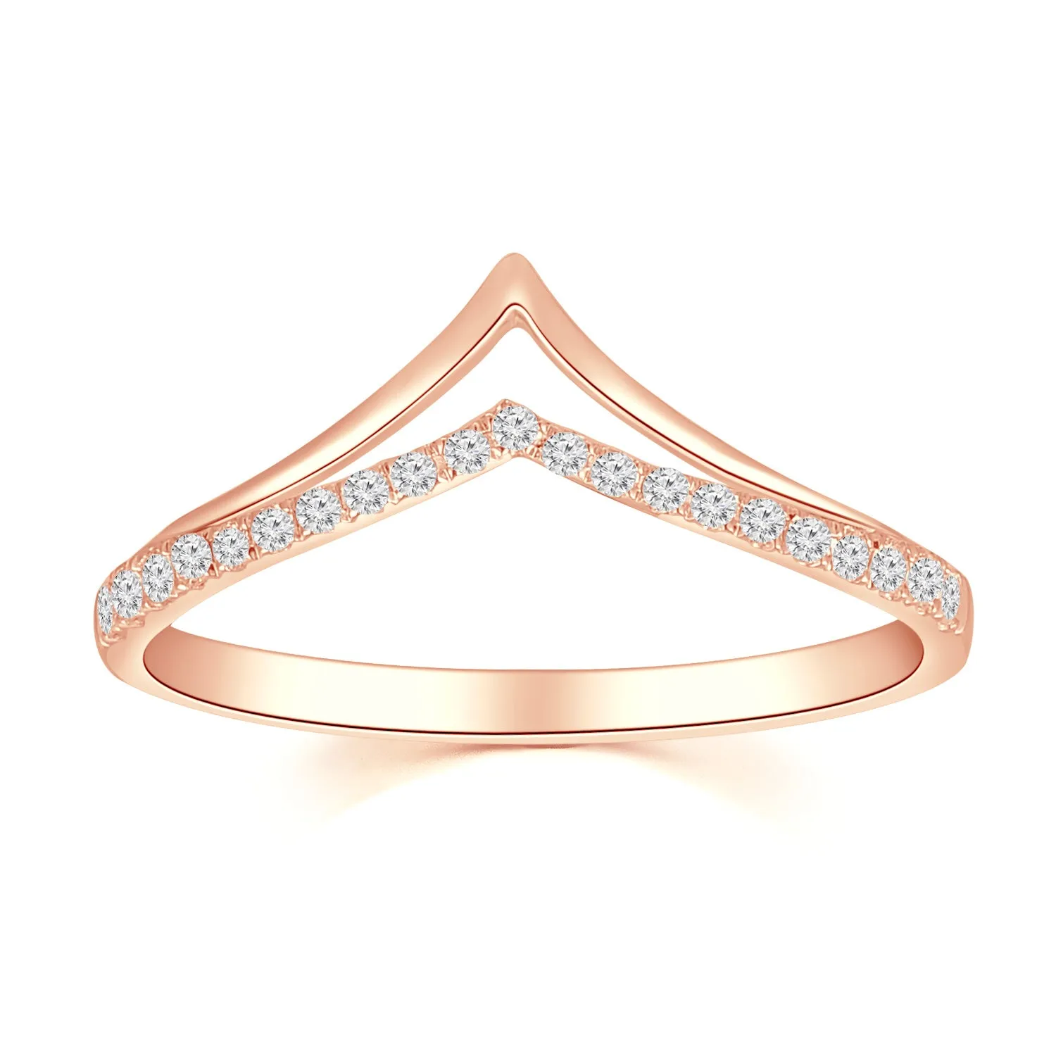 18K Rose Gold Diamond Tiara Ring