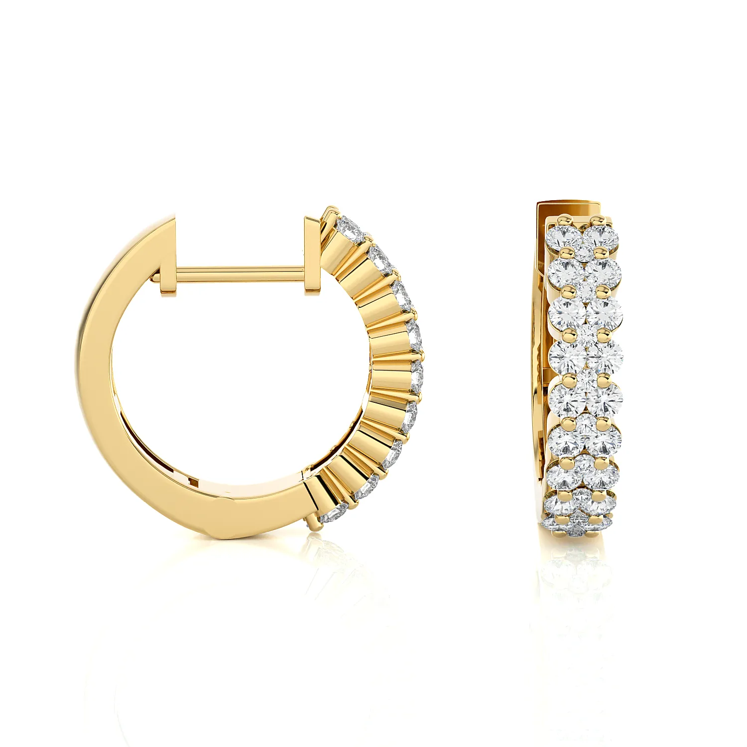 3/4 ctw Round Lab Grown Diamond Huggie Hoop Earrings