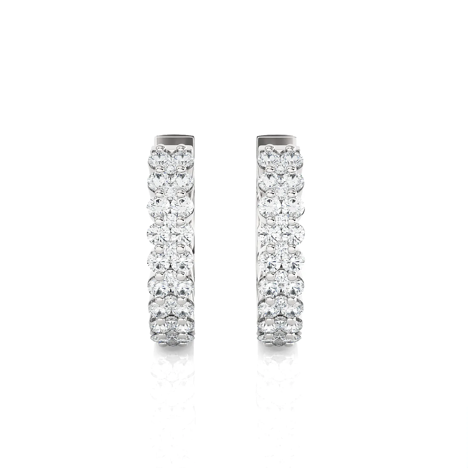 3/4 ctw Round Lab Grown Diamond Huggie Hoop Earrings