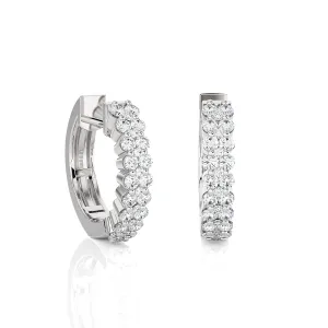 3/4 ctw Round Lab Grown Diamond Huggie Hoop Earrings