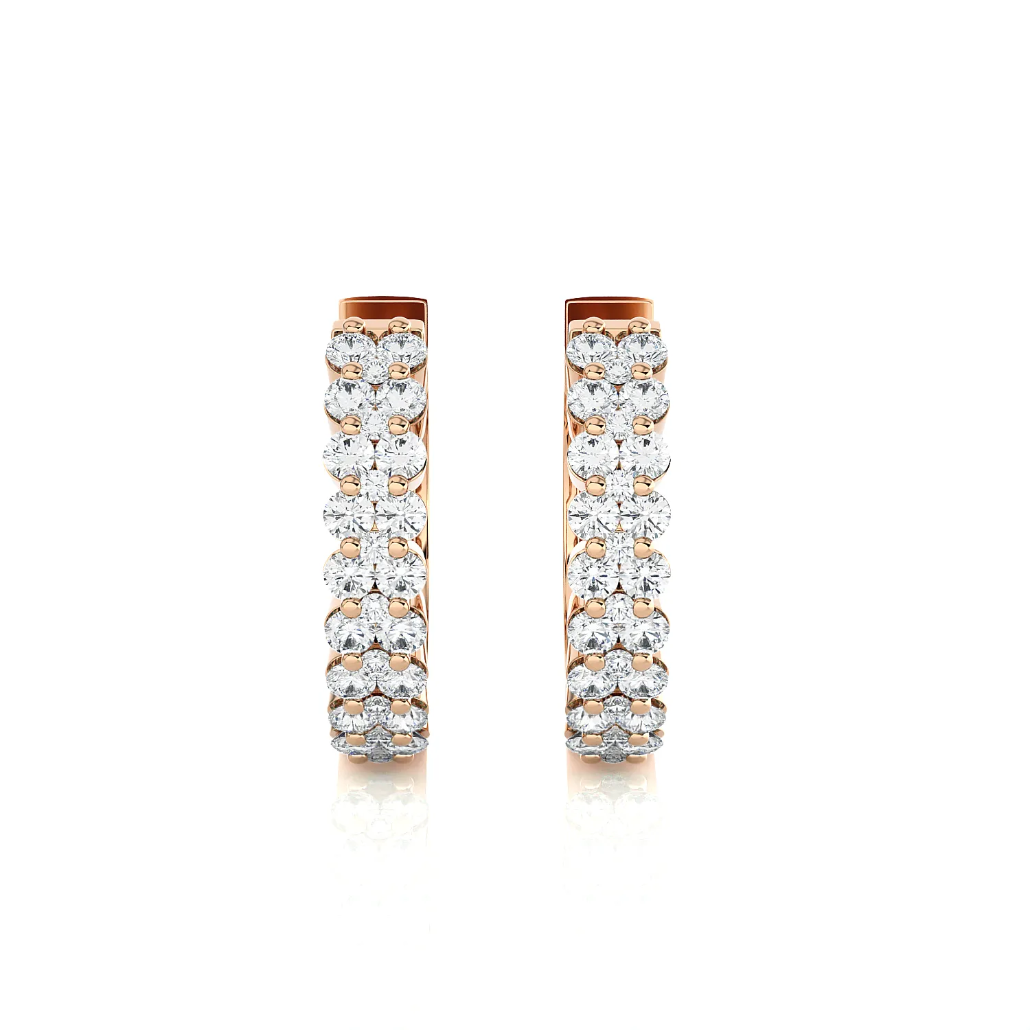 3/4 ctw Round Lab Grown Diamond Huggie Hoop Earrings