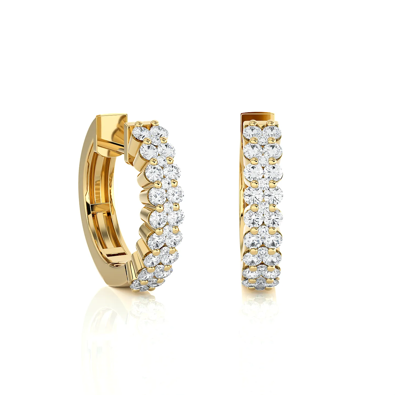 3/4 ctw Round Lab Grown Diamond Huggie Hoop Earrings
