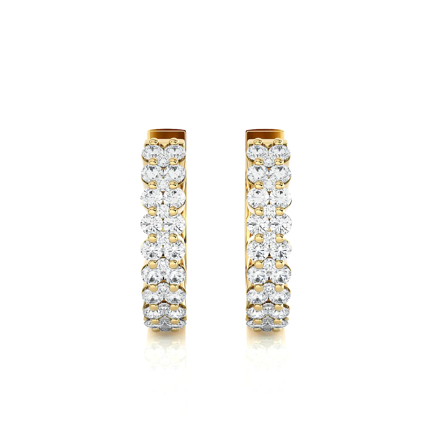 3/4 ctw Round Lab Grown Diamond Huggie Hoop Earrings
