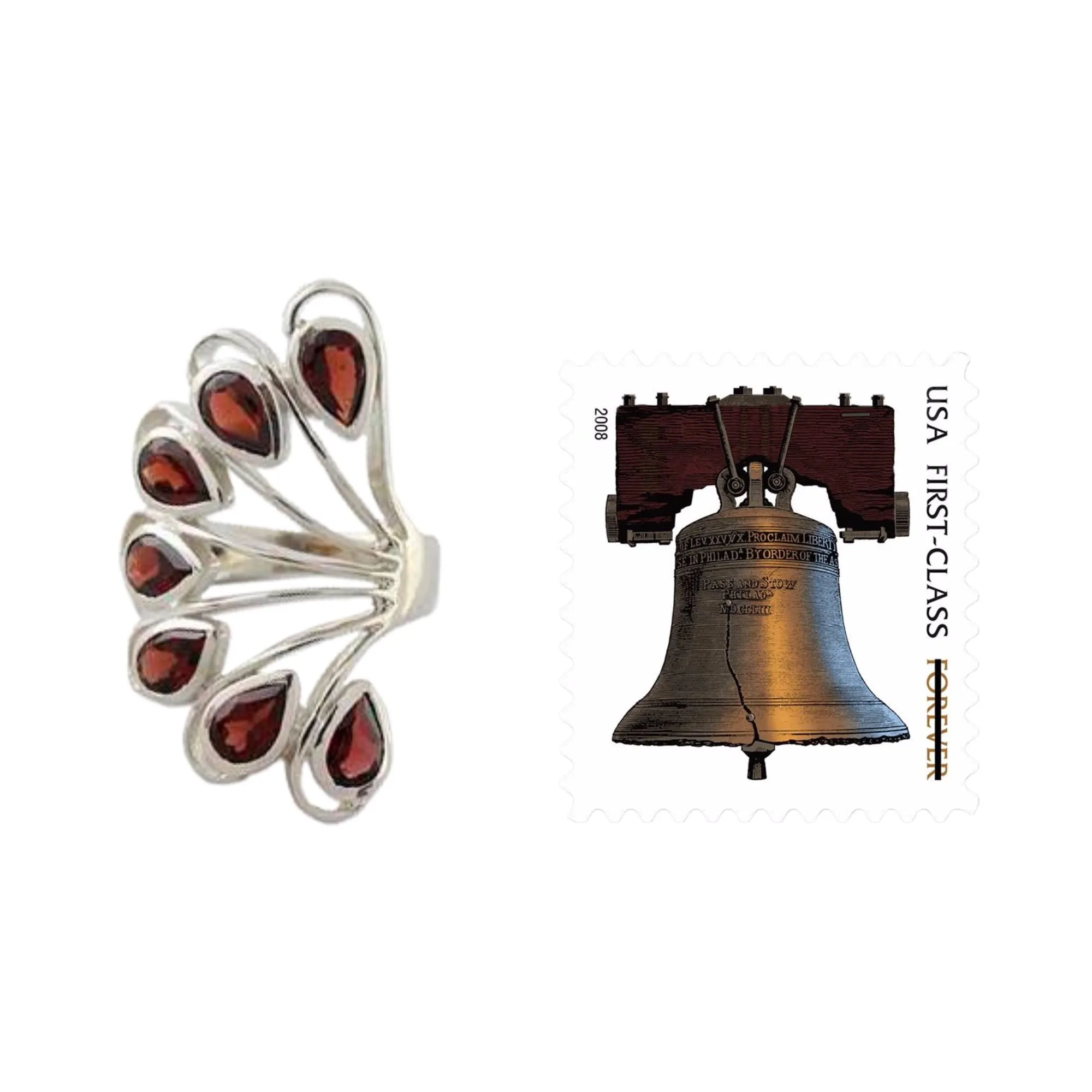3.5 Cts Garnet and Sterling Silver Ring from India Jewelry - Wing of Love | NOVICA