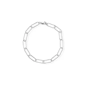 8" Rhodium Plated Paperclip Bracelet