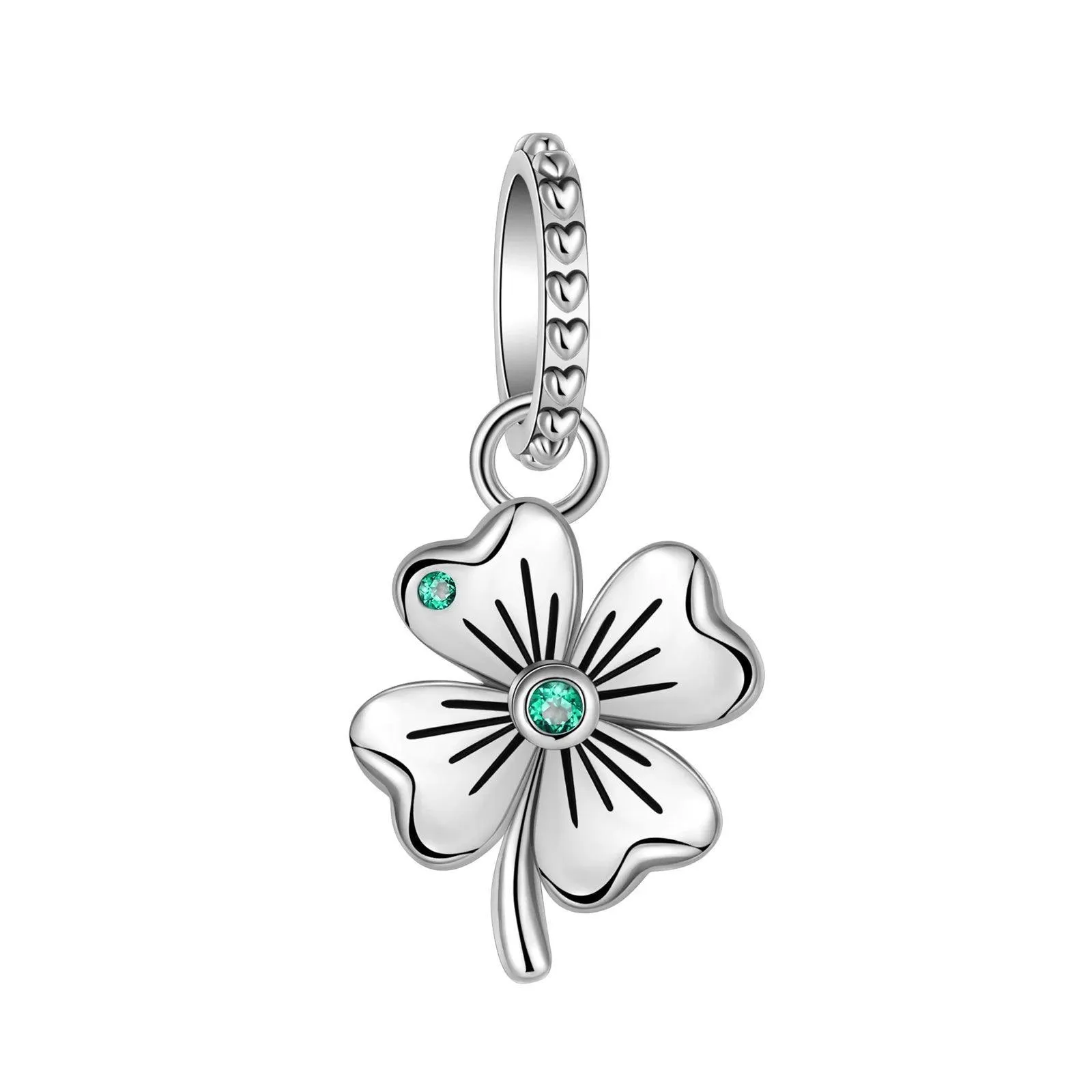 925 Sterling Silver Charm Bracelet Beads, Zircon Accents and Elegant Design