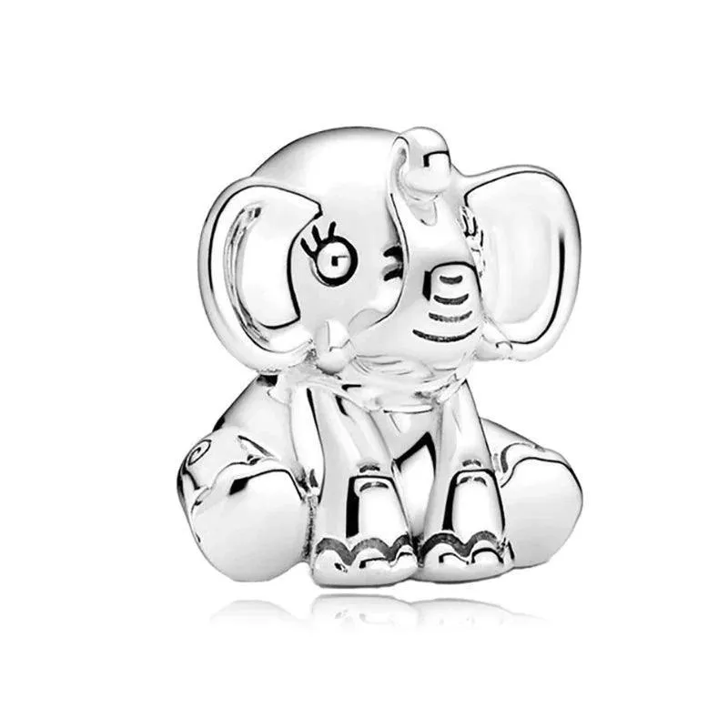 925 Sterling Silver Charm Bracelet Beads, Zircon Accents and Elegant Design