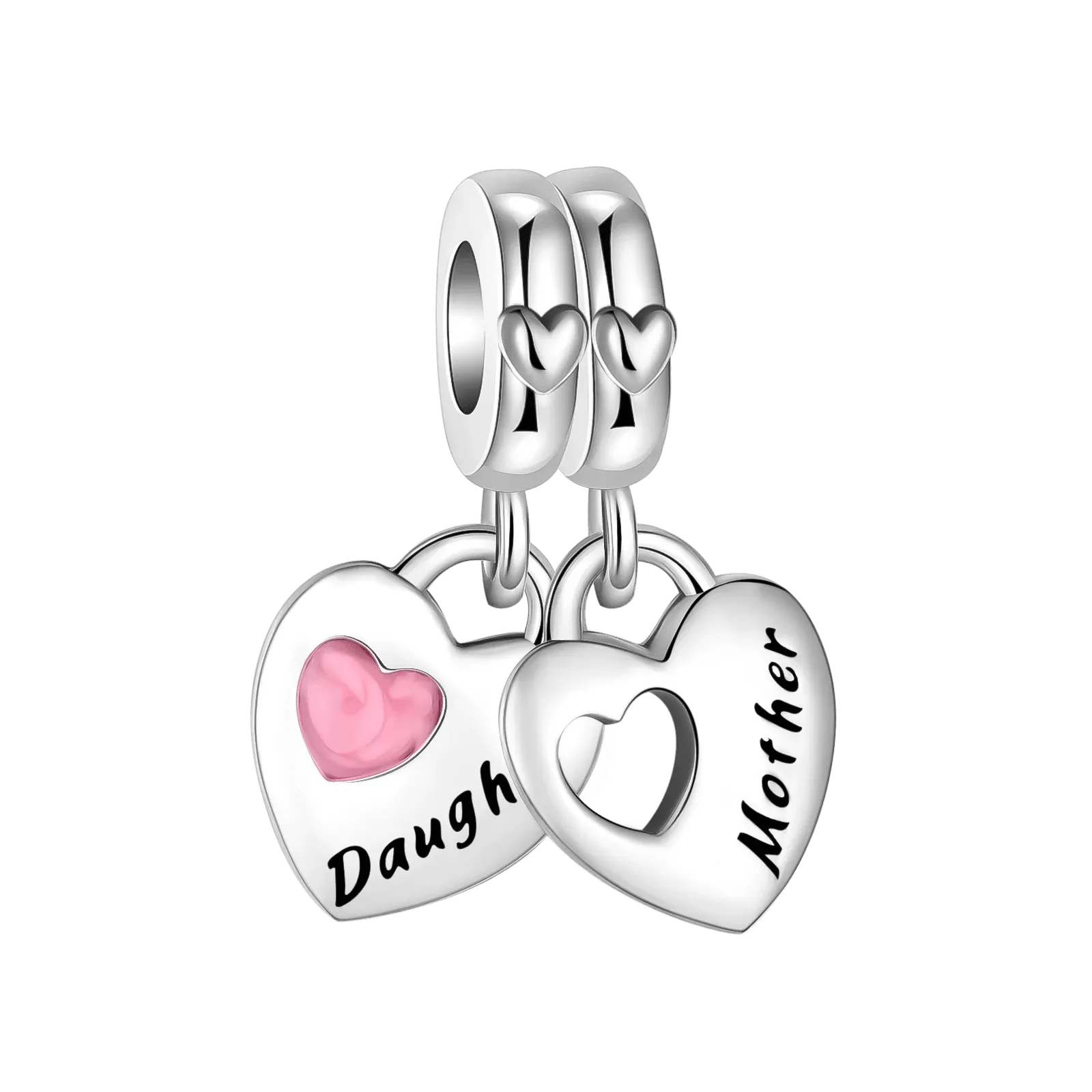 925 Sterling Silver Charm Bracelet Beads, Zircon Accents and Elegant Design