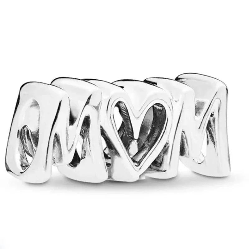 925 Sterling Silver Charm Bracelet Beads, Zircon Accents and Elegant Design