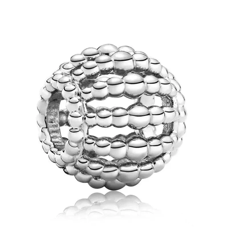 925 Sterling Silver Charm Bracelet Beads, Zircon Accents and Elegant Design