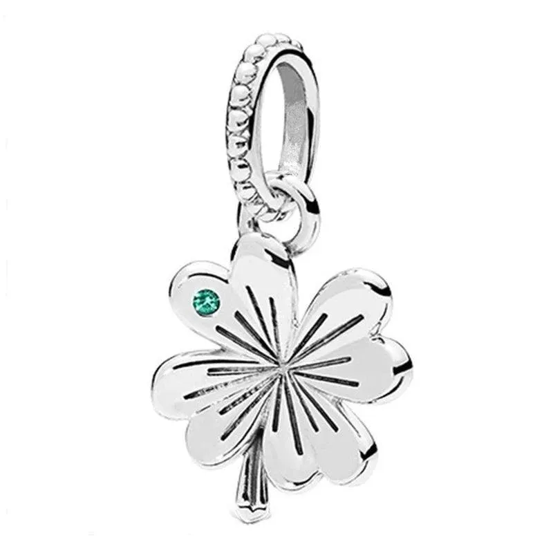 925 Sterling Silver Charm Bracelet Beads, Zircon Accents and Elegant Design