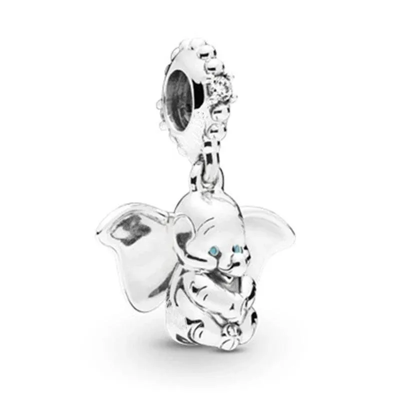 925 Sterling Silver Charm Bracelet Beads, Zircon Accents and Elegant Design