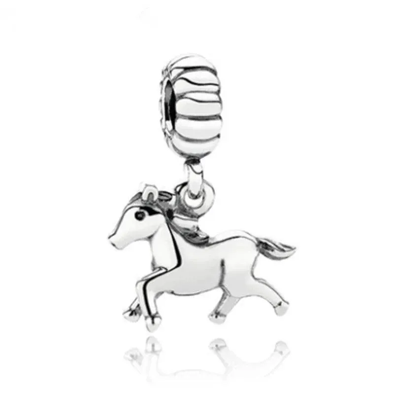 925 Sterling Silver Charm Bracelet Beads, Zircon Accents and Elegant Design