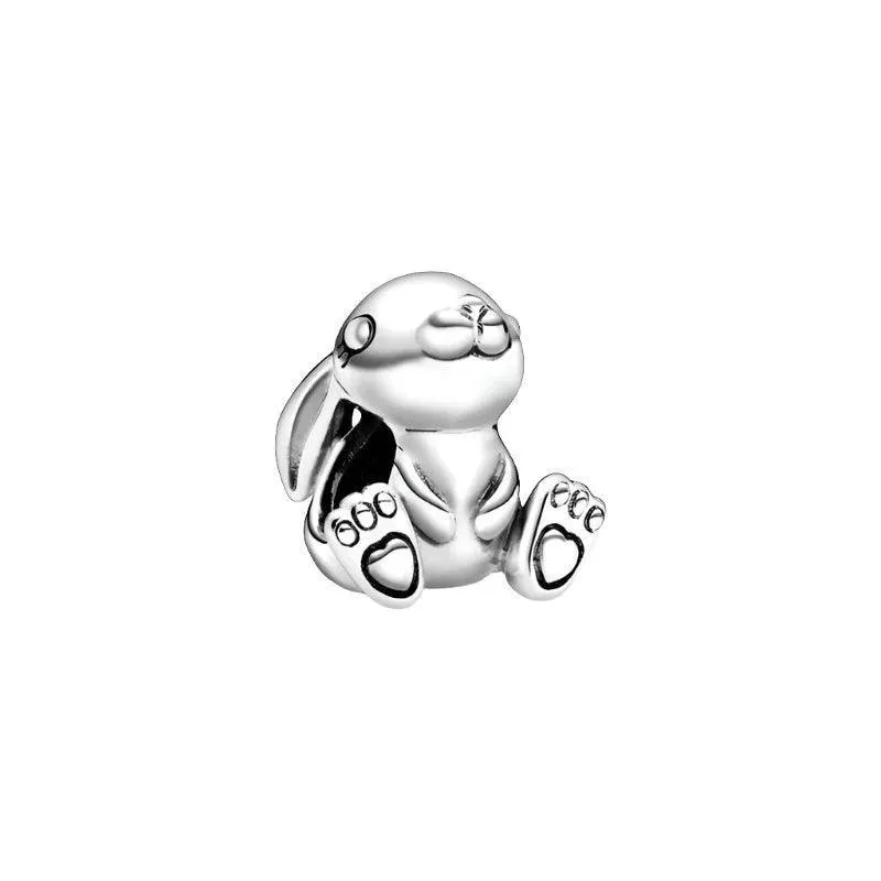 925 Sterling Silver Charm Bracelet Beads, Zircon Accents and Elegant Design