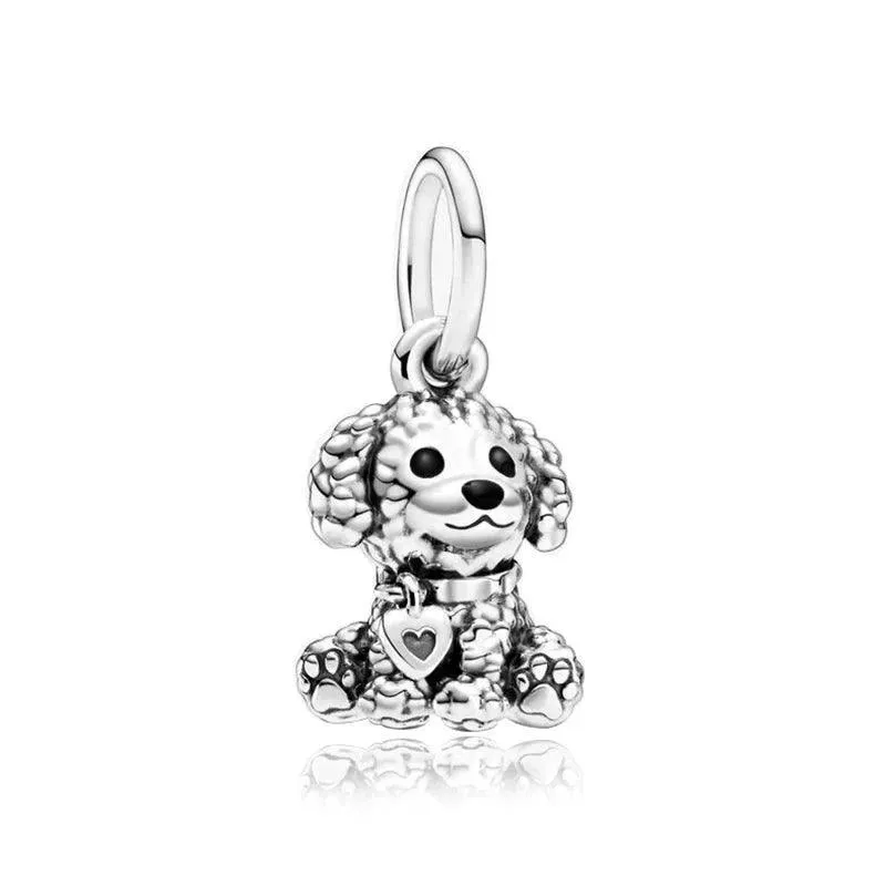 925 Sterling Silver Charm Bracelet Beads, Zircon Accents and Elegant Design