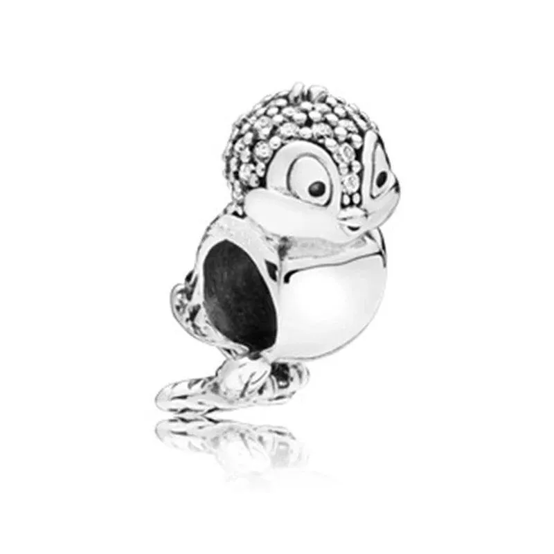 925 Sterling Silver Charm Bracelet Beads, Zircon Accents and Elegant Design