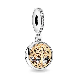 925 Sterling Silver Charm Bracelet Beads, Zircon Accents and Elegant Design