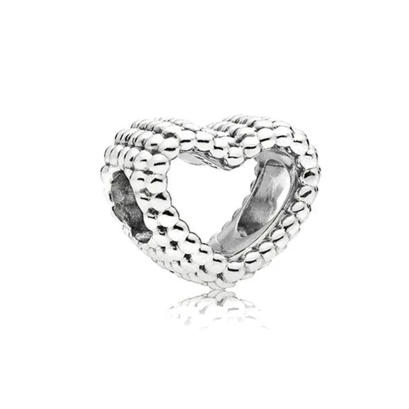 925 Sterling Silver Charm Bracelet Beads, Zircon Accents and Elegant Design