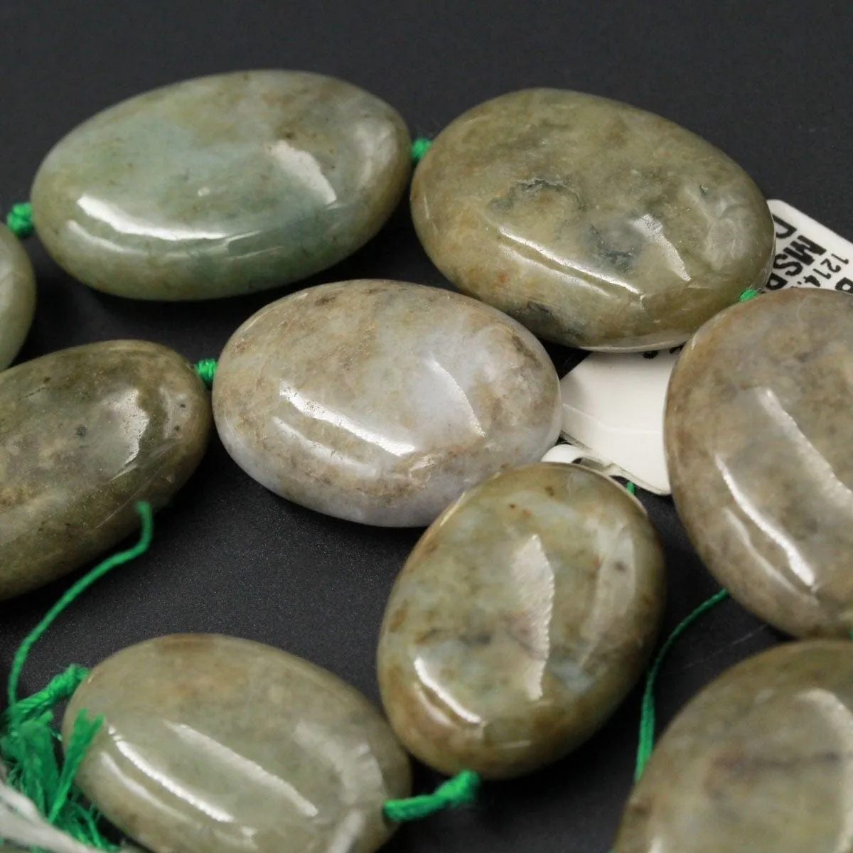 A Grade Natural Burmese Jade 20mm Large Puffy Thick Oval Beads Gemmy Nuggets Real Genuine Natural Green Burma Jade Gemstone 16" Strand
