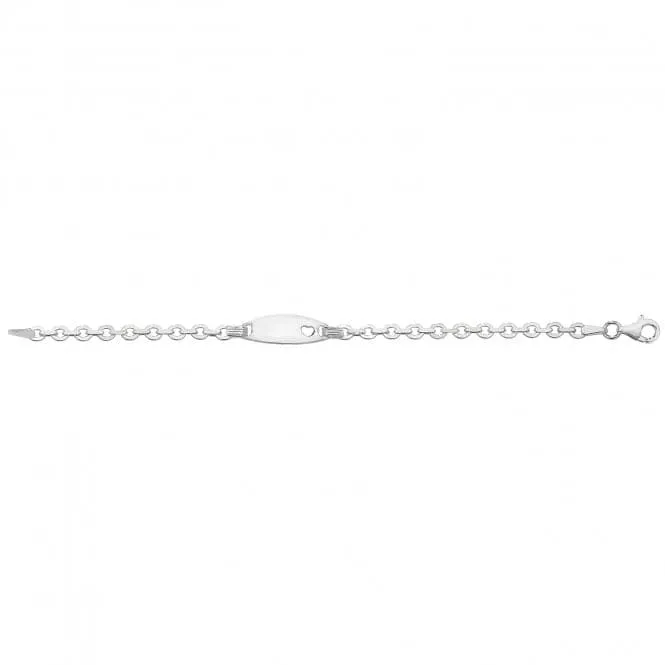 Acotis Silver Babies Heart ID Bracelet with Chain G2592