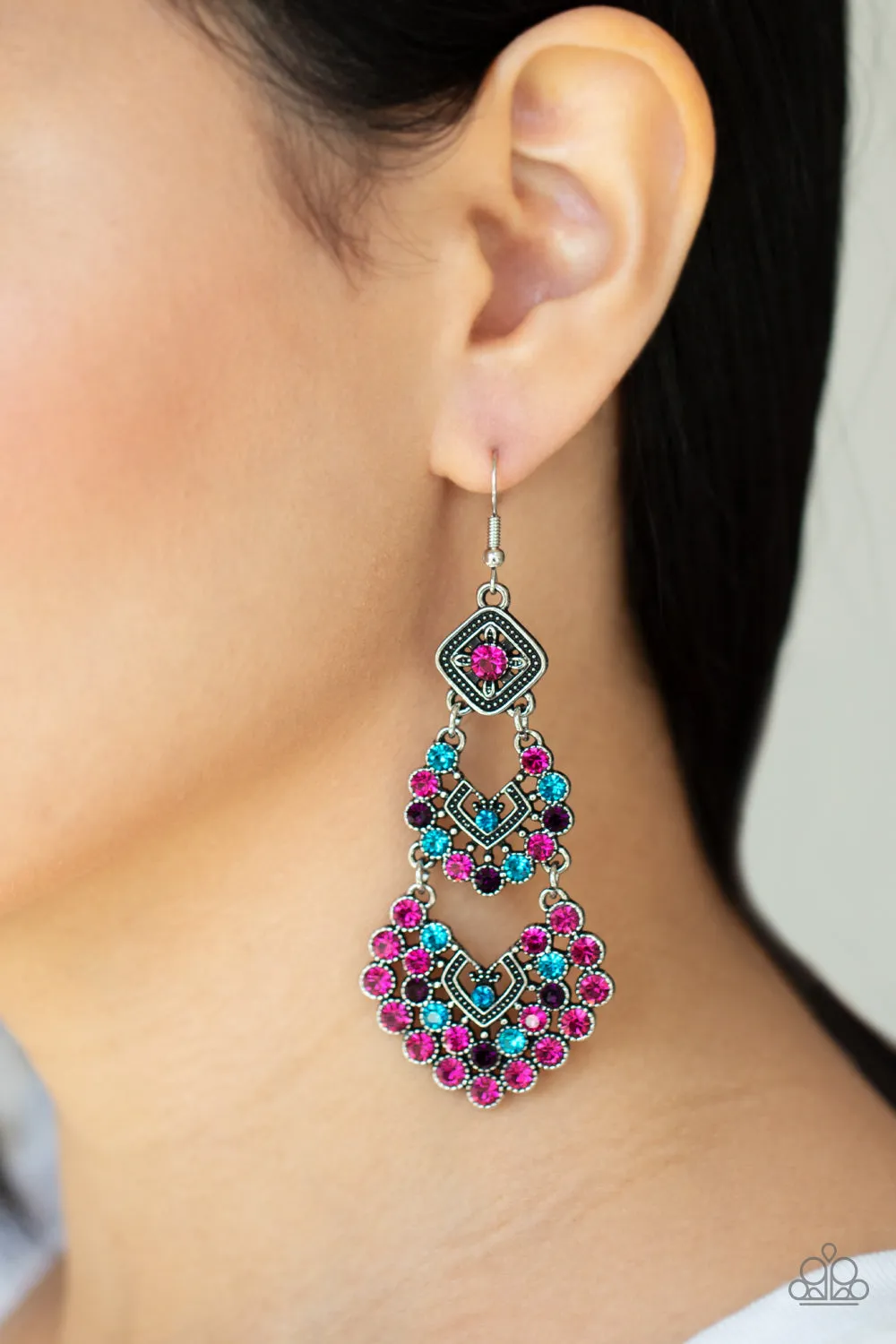 All For The GLAM - Multi Earrings - Paparazzi Accessories