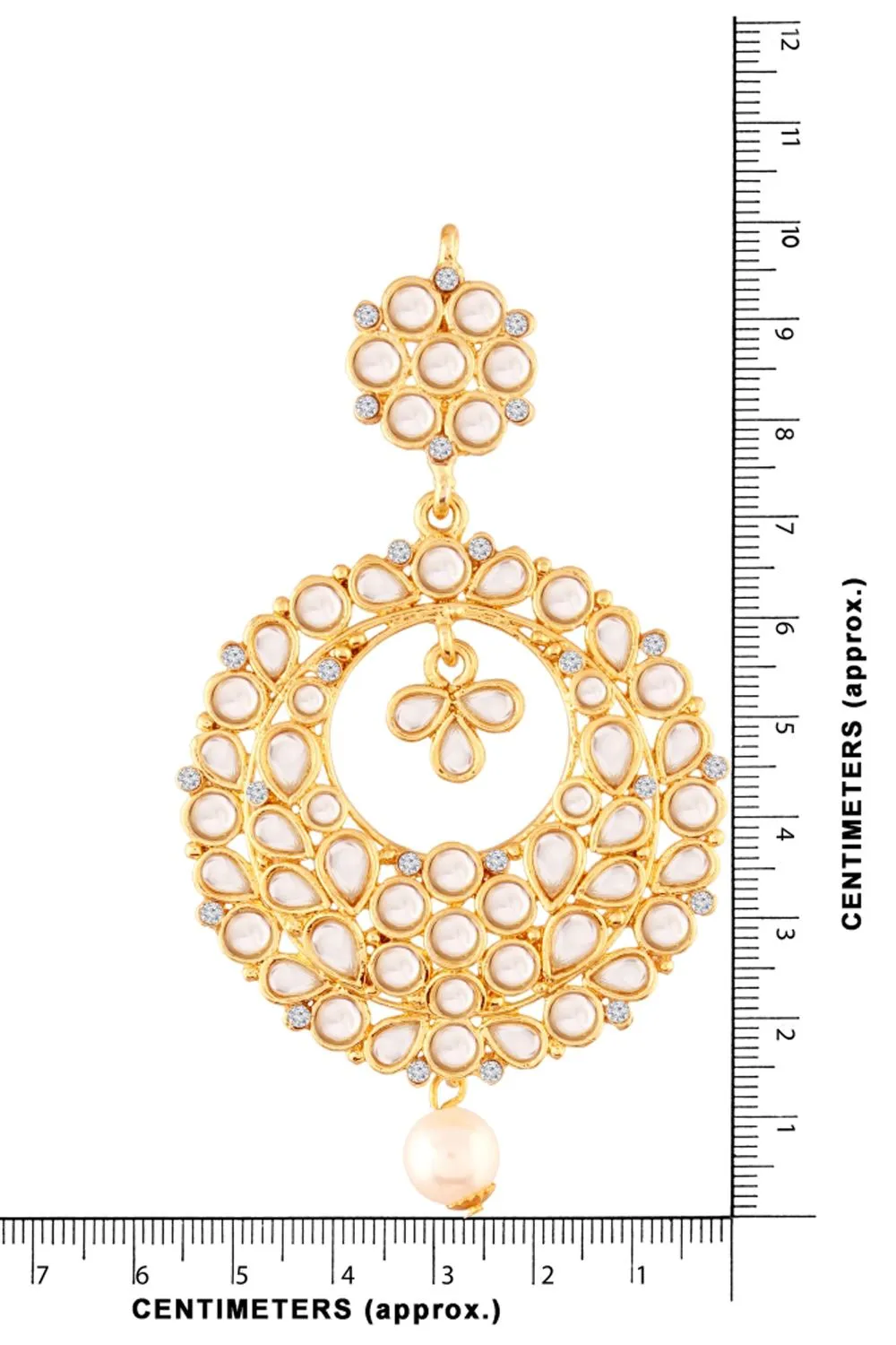 Alloy Chandbali Earrings in White
