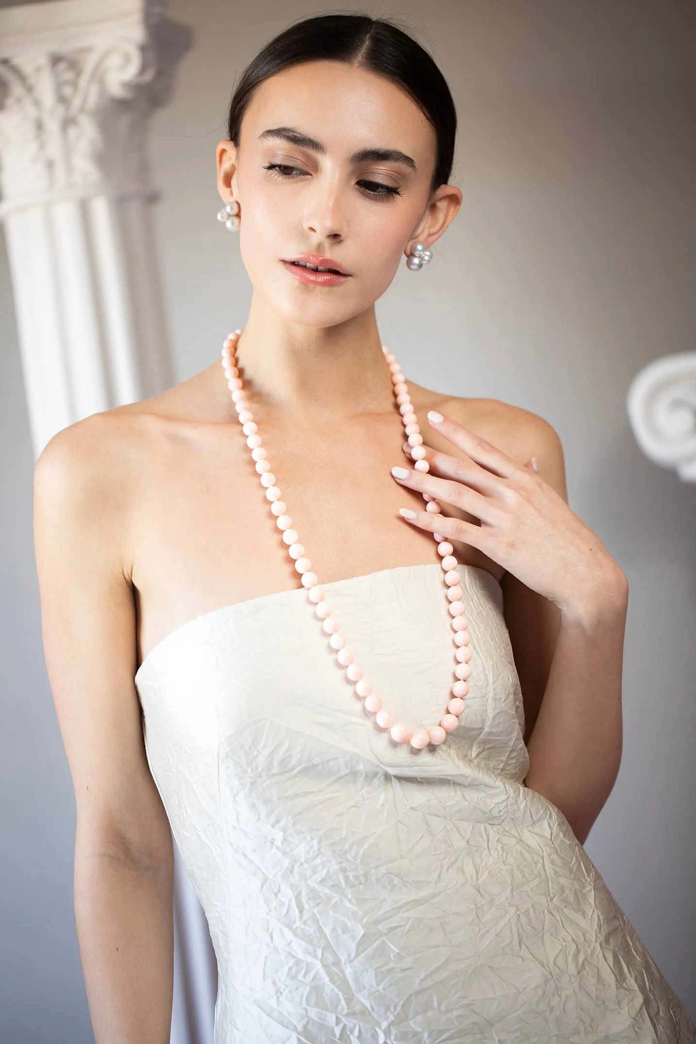 Angel Skin Coral Bead Necklace