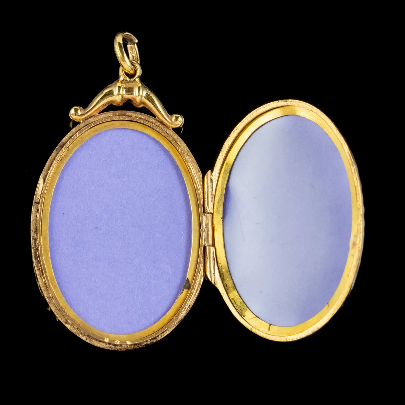 Antique Edwardian Suffragette Gold Floral Locket Amethyst Pearl Peridot Circa 1910
