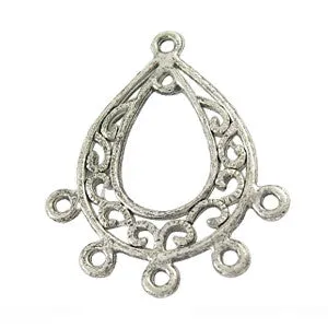 Antique Silver Chandelier Earring 30x25mm (10 pcs)