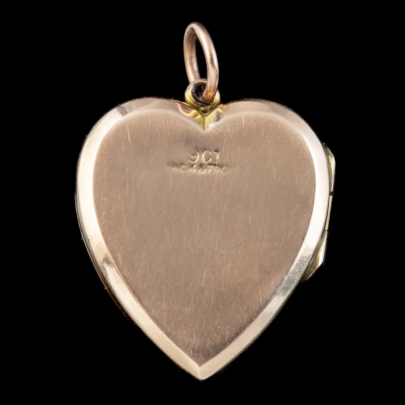 Antique Victorian Diamond Heart Locket 9ct Gold