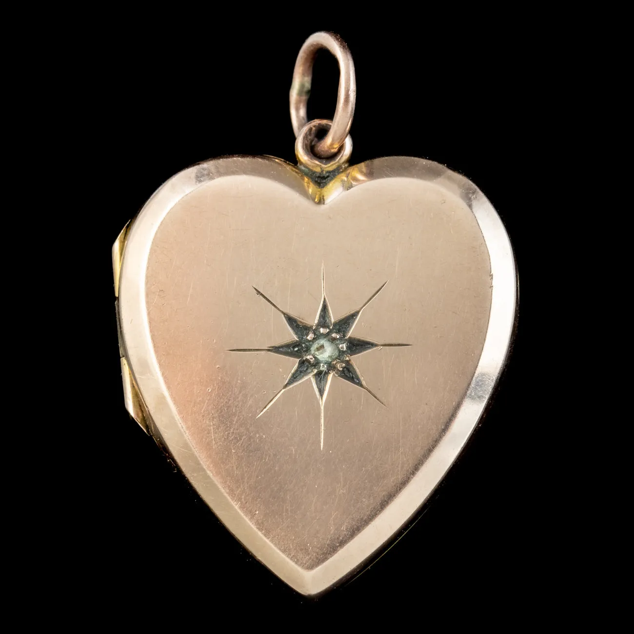 Antique Victorian Diamond Heart Locket 9ct Gold