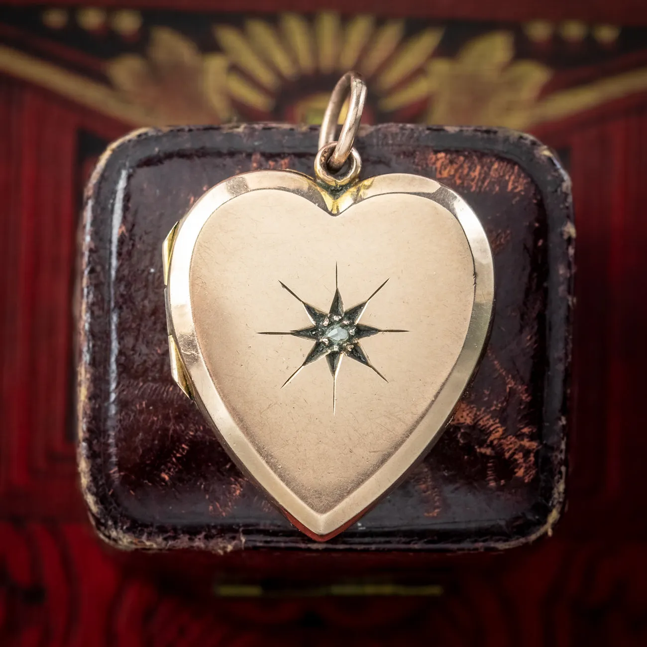 Antique Victorian Diamond Heart Locket 9ct Gold