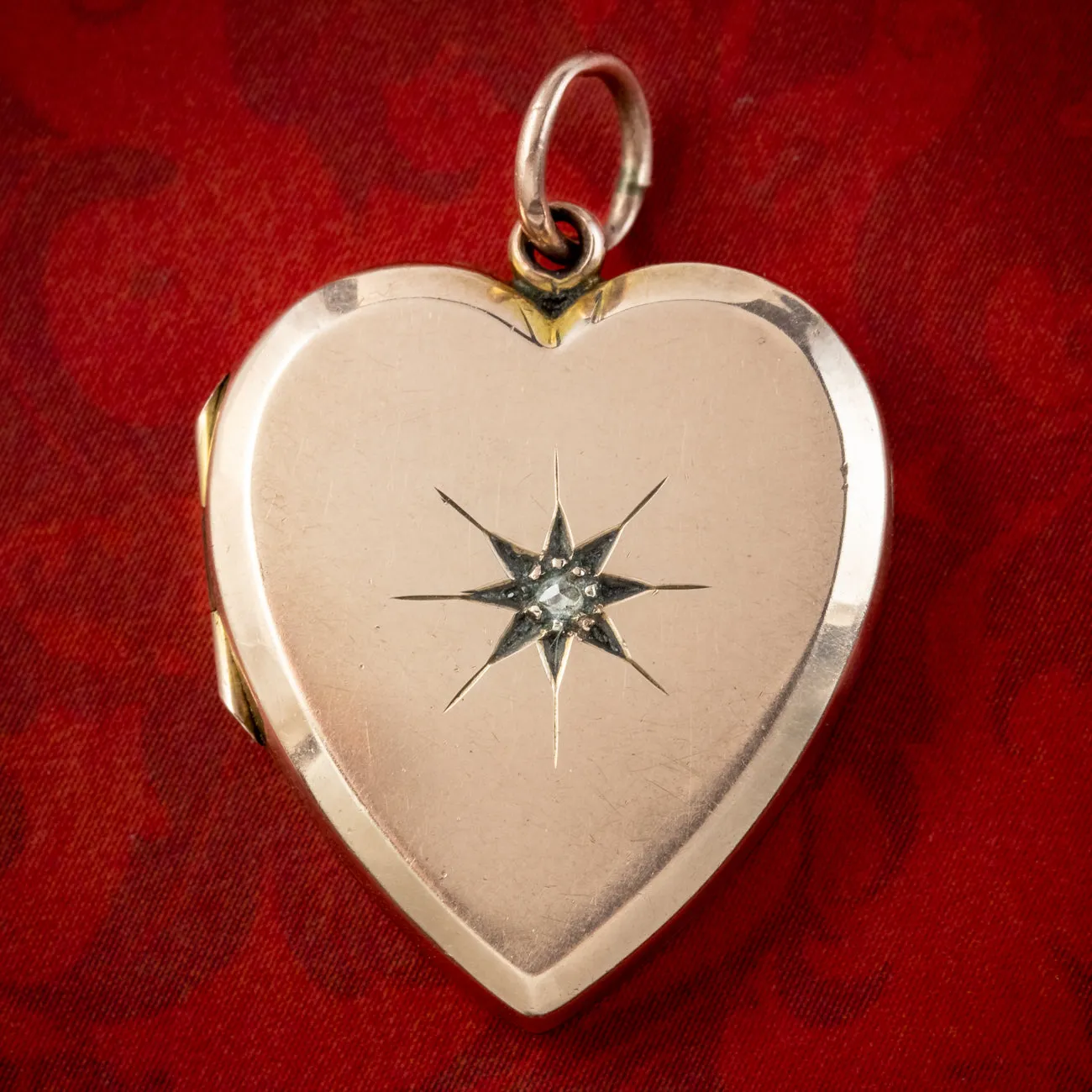 Antique Victorian Diamond Heart Locket 9ct Gold