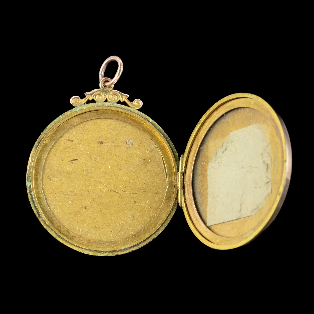 Antique Victorian Floral Heart Locket 9ct Gold Back And Front