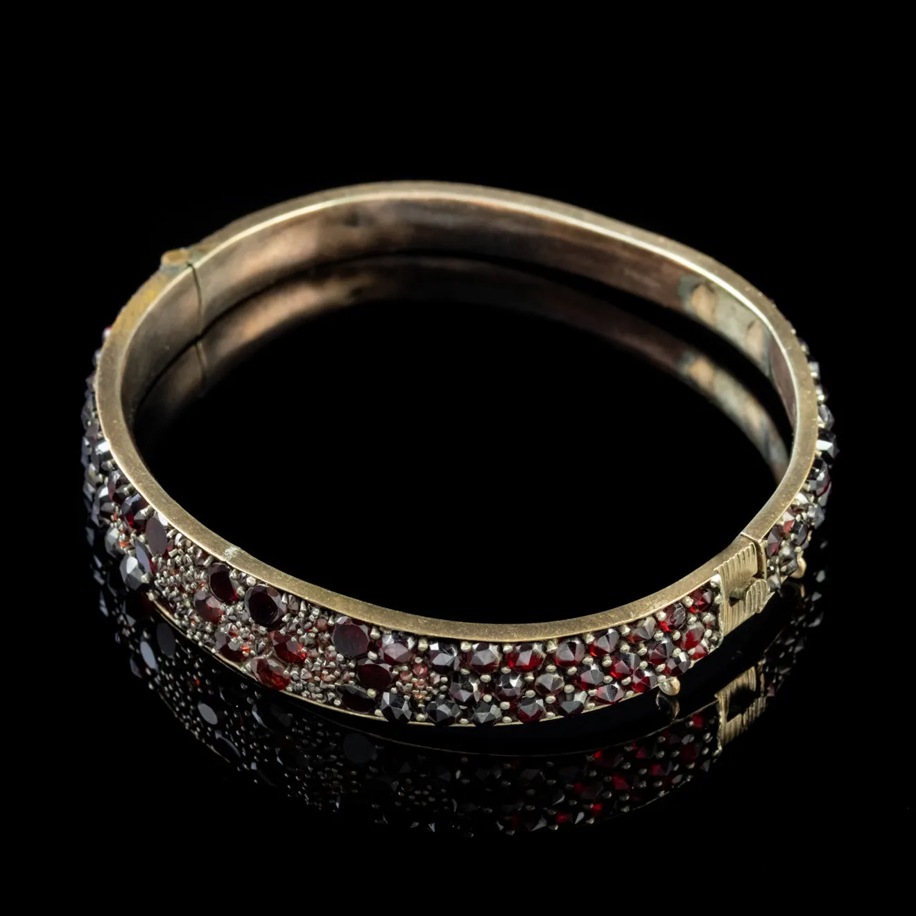 Antique Victorian Garnet Bangle Circa 1900
