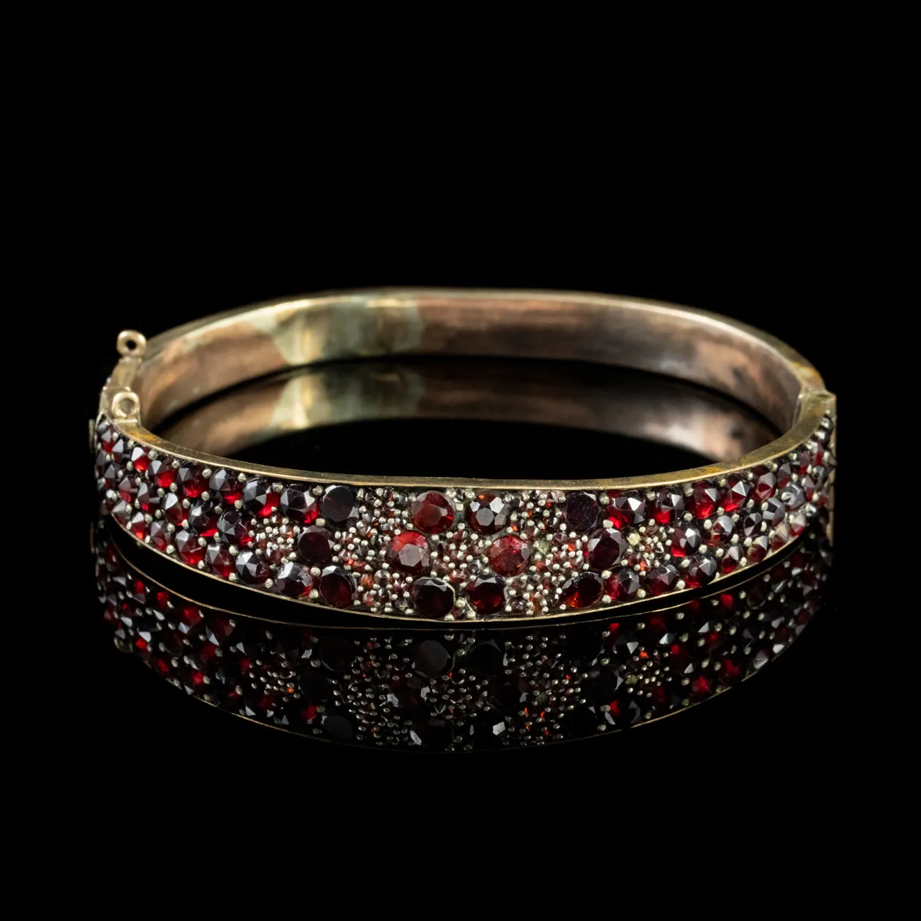 Antique Victorian Garnet Bangle Circa 1900