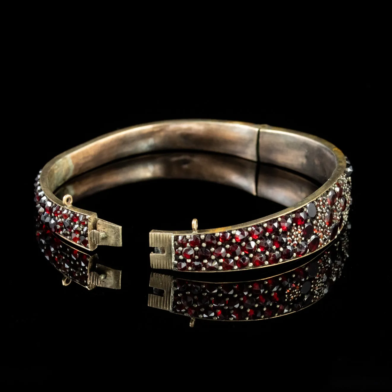 Antique Victorian Garnet Bangle Circa 1900
