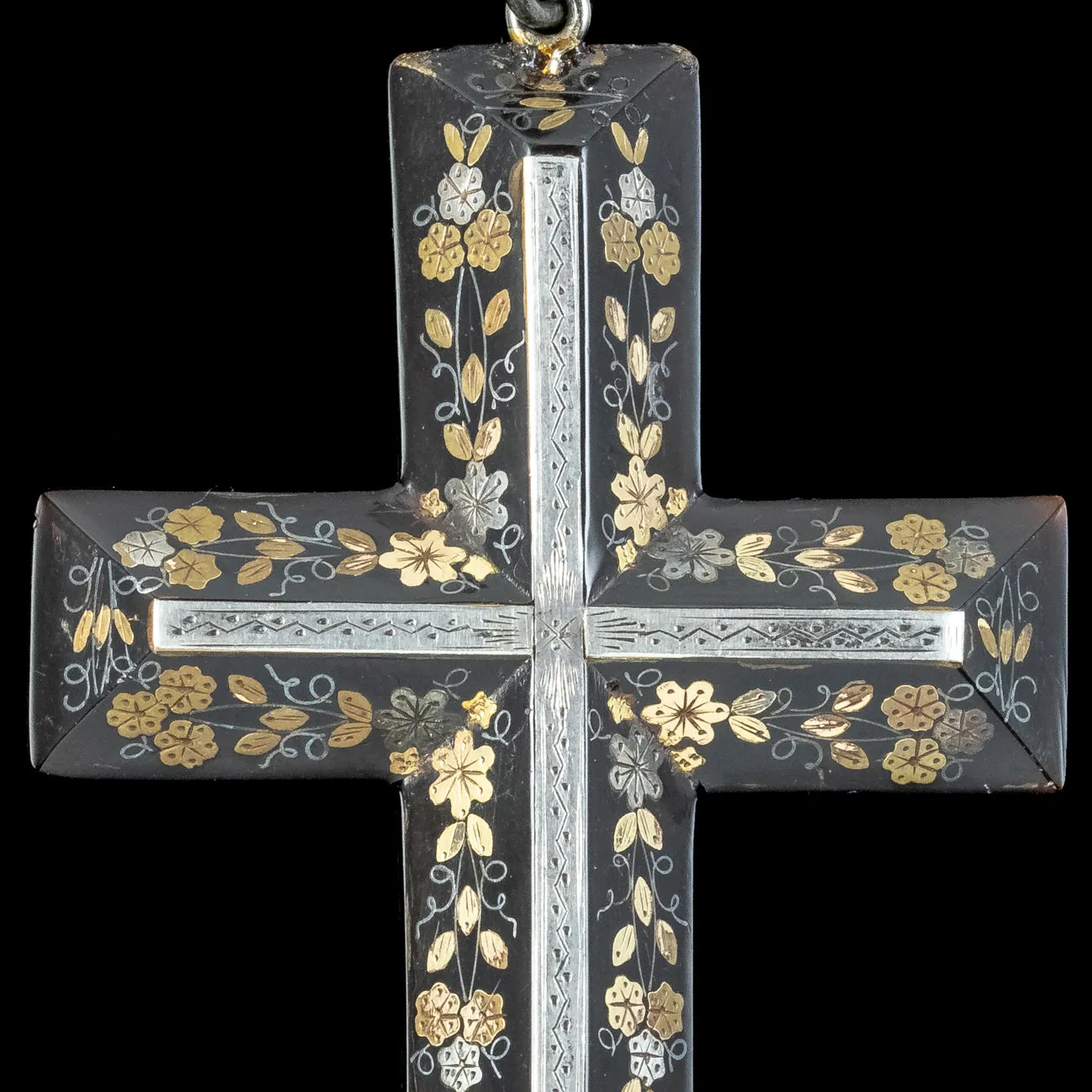 Antique Victorian Pique Cross Pendant
