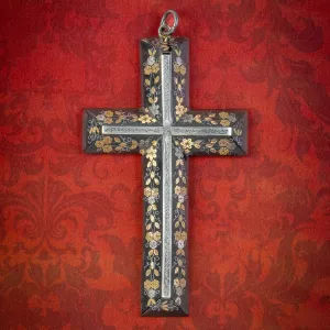 Antique Victorian Pique Cross Pendant