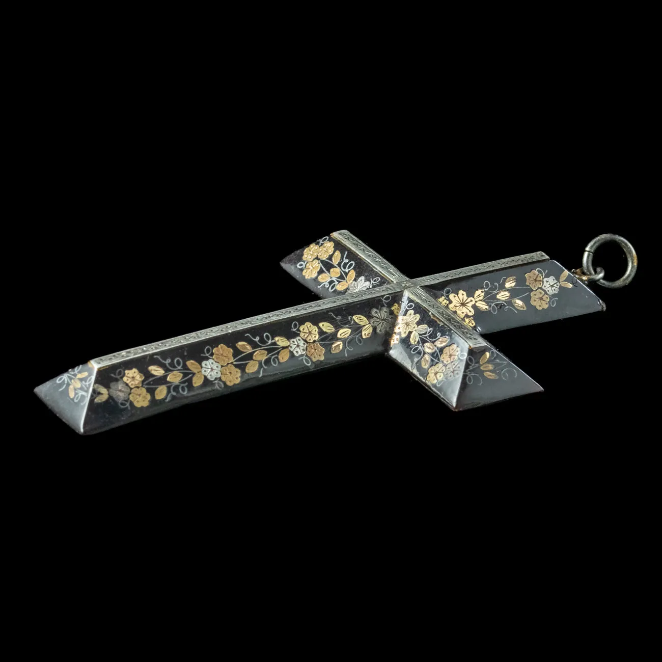Antique Victorian Pique Cross Pendant